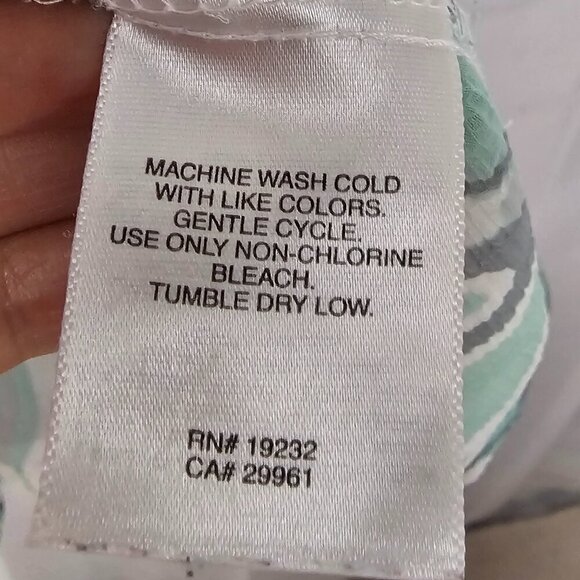 Alfred Dunner Blouse Green White Butterfly Ruffle Sheer Fairy 14 - Picture 11 of 12